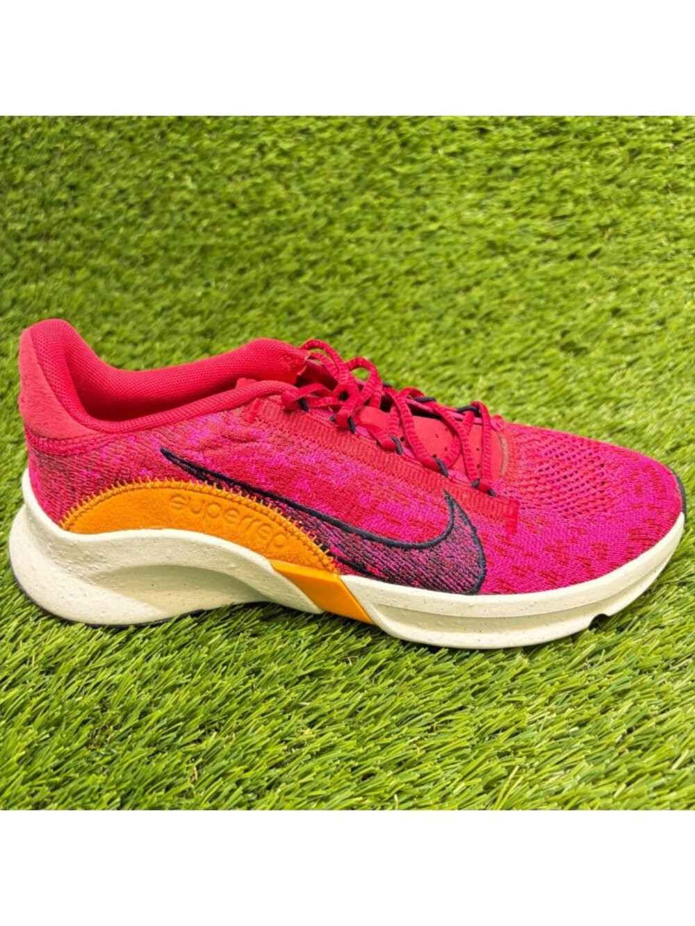 Nike SuperRep Go 3 Flyknit Next Nature Womens Size 7 Pink Running Shoes Sneakers